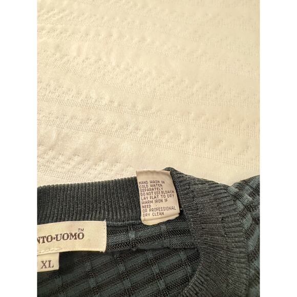 Pronto Uomo Black Knit Striped T-Shirt Men’s XL Elevated Basics Quiet Luxury 90s - Picture 8 of 11